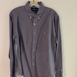 Ralph Lauren Men's Purple and Blue Plaid Shirt